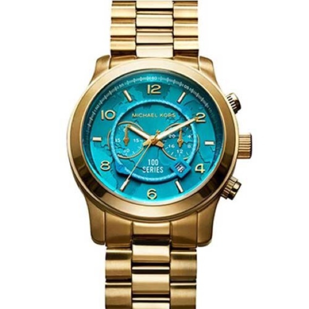 Gold Michael Kors Watch with Blue Face